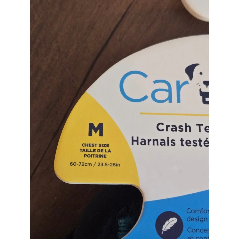 CarSafe Crash Tested Dog Harness Medium Blue Black Reflective Padded Breathable